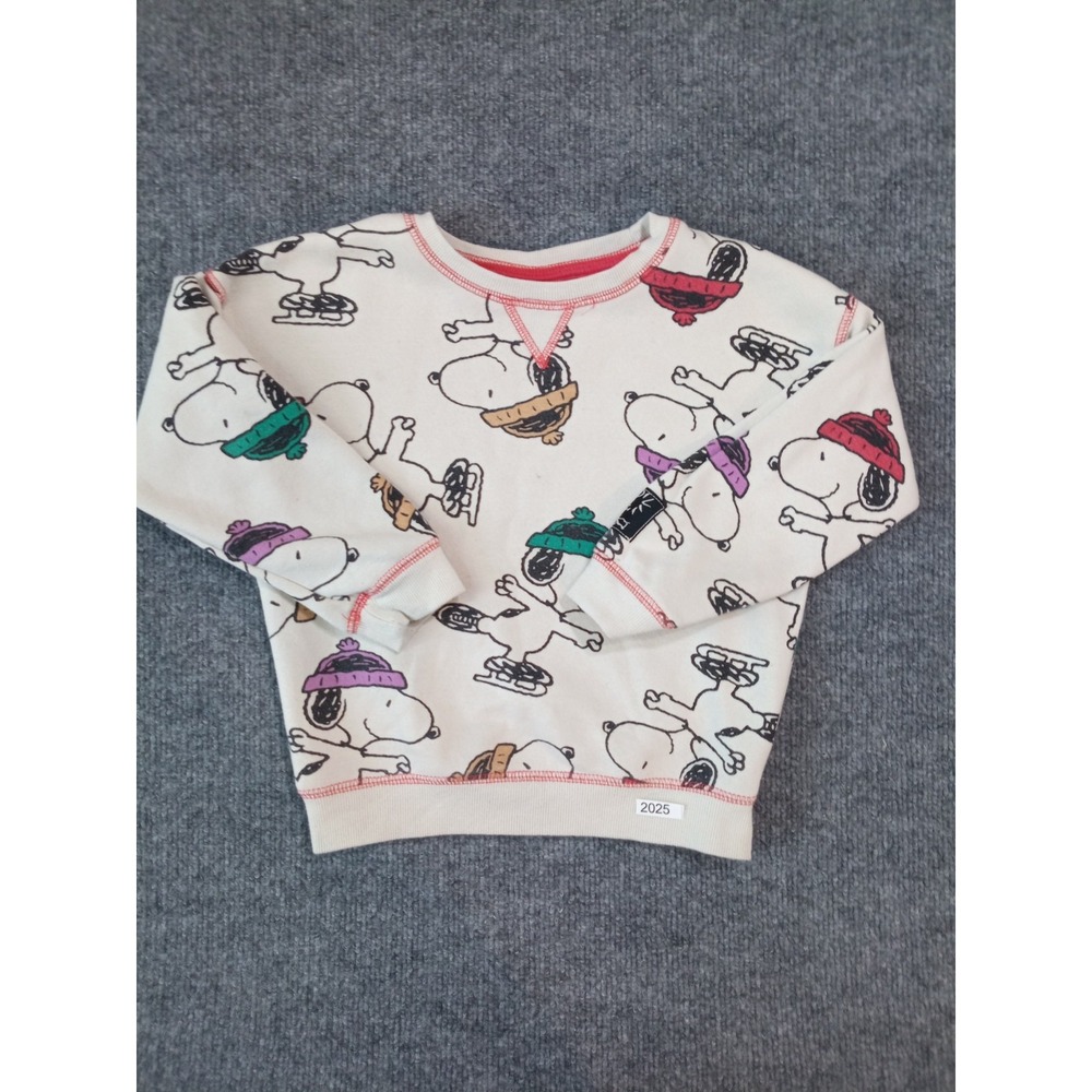 Peanuts Snoopy Ice Skating Sweatshirt Toddler Girls 4T Fleece Winter Pullover
